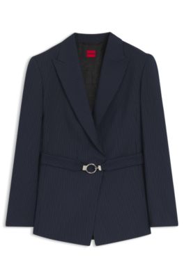 Blazer Regular avec ceinture &agrave; boucle, Fantaisie