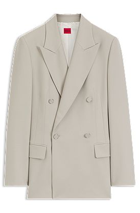 Relaxed-fit blazer with double-breasted closure