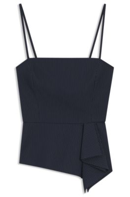 Pinstripe top with peplum hem, Patterned