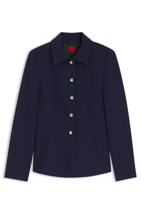 Regular-fit blazer with peplum hem