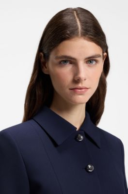 Regular-fit blazer with peplum hem, Blue