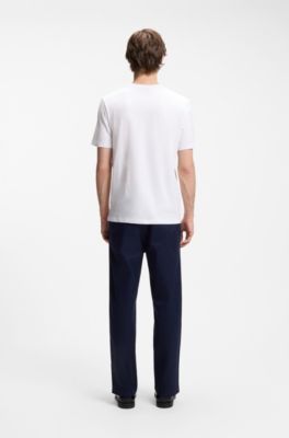 Camiseta de punto de algod&oacute;n con ilustraci&oacute;n animal, Blanco