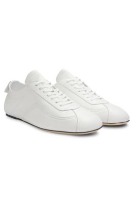 Deportivas de piel de napa con detalles grabados, Blanco
