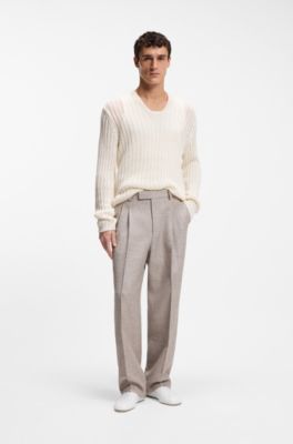 Debossed-logo loafers in nappa leather, White