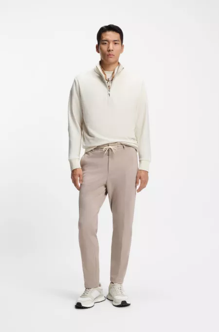 Suede-trim trainers with Double B monogram