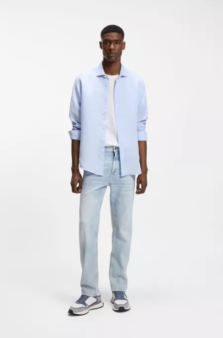 Suede-trim trainers with Double B monogram