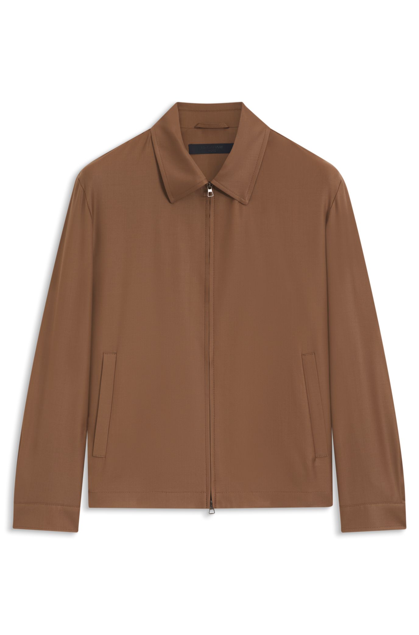 BOSS - BOSS BY BECKHAM jacket in virgin wool - Brown