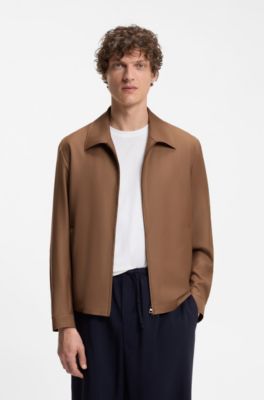 BOSS BY BECKHAM jacket in virgin wool, Brown