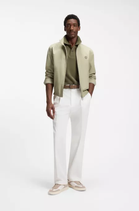 Water-repellent jacket in mercerized stretch cotton