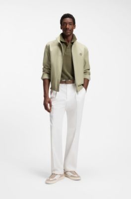 Water-repellent jacket in mercerized stretch cotton, Khaki