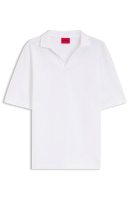 Polo relaxed fit de algod&oacute;n transpirable, Blanco