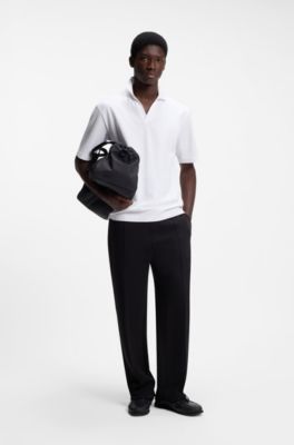 Polo relaxed fit de algod&oacute;n transpirable, Blanco