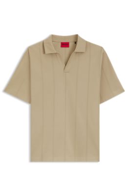 Relaxed-fit polo in breathable cotton, Beige