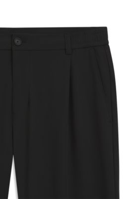 Relaxed-fit pants with front pleats, Black