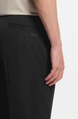 Relaxed-fit pants with front pleats, Black