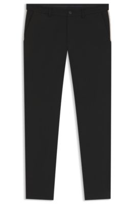 Regular-fit pants in water-repellent stretch fabric, Black