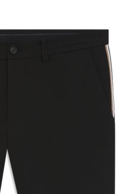 Regular-fit pants in water-repellent stretch fabric, Black
