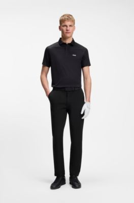 Regular-fit pants in water-repellent stretch fabric, Black
