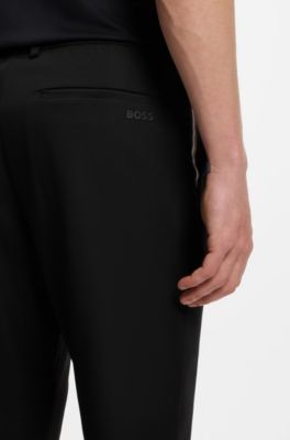 Regular-fit pants in water-repellent stretch fabric, Black