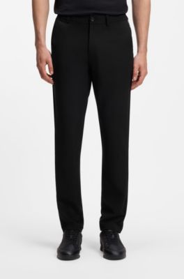 Regular-fit pants in water-repellent stretch fabric, Black