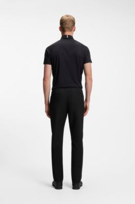 Regular-fit pants in water-repellent stretch fabric, Black