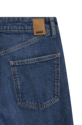 Slim-fit cropped jeans in stretch denim, Blue