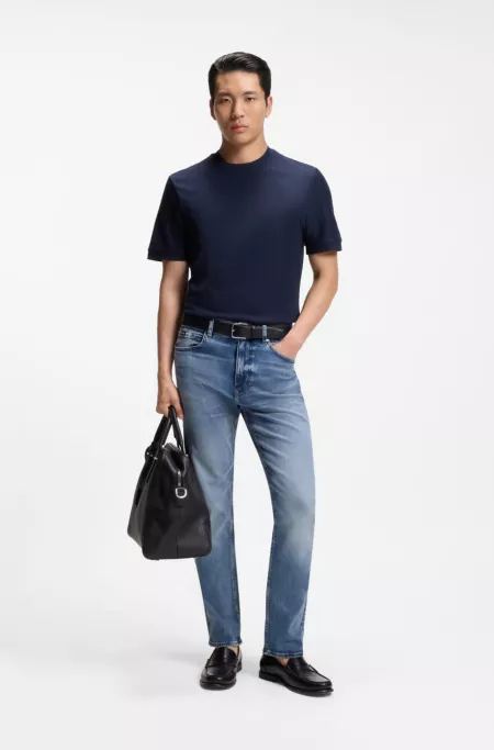 Straight-leg jeans in a stretch cotton blend
