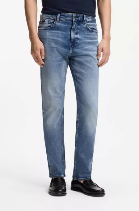 Straight-leg jeans in a stretch cotton blend