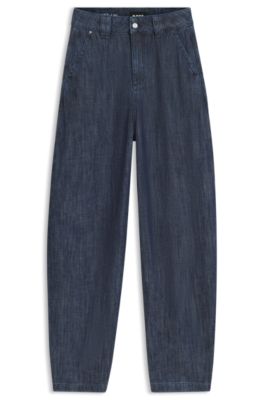 Vaqueros relaxed fit en denim de trama abierta con textura, Azul oscuro