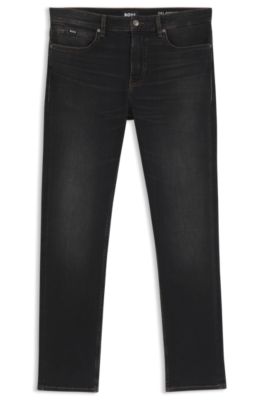 Delaware Vaqueros slim fit negros en algod&oacute;n el&aacute;stico, Negro