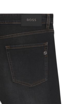 Delaware Vaqueros slim fit negros en algod&oacute;n el&aacute;stico, Negro