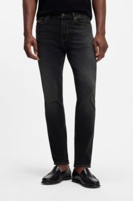Delaware Vaqueros slim fit negros en algod&oacute;n el&aacute;stico, Negro