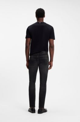 Delaware Vaqueros slim fit negros en algod&oacute;n el&aacute;stico, Negro