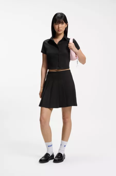 Slim-fit polo top in stretch cotton