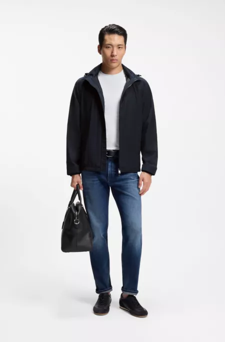 Regular-fit hooded jacket with water-repellent finish