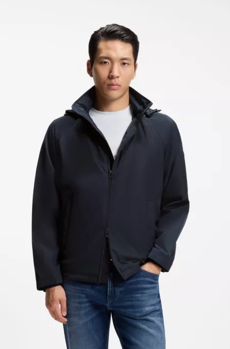 Regular-fit hooded jacket with water-repellent finish