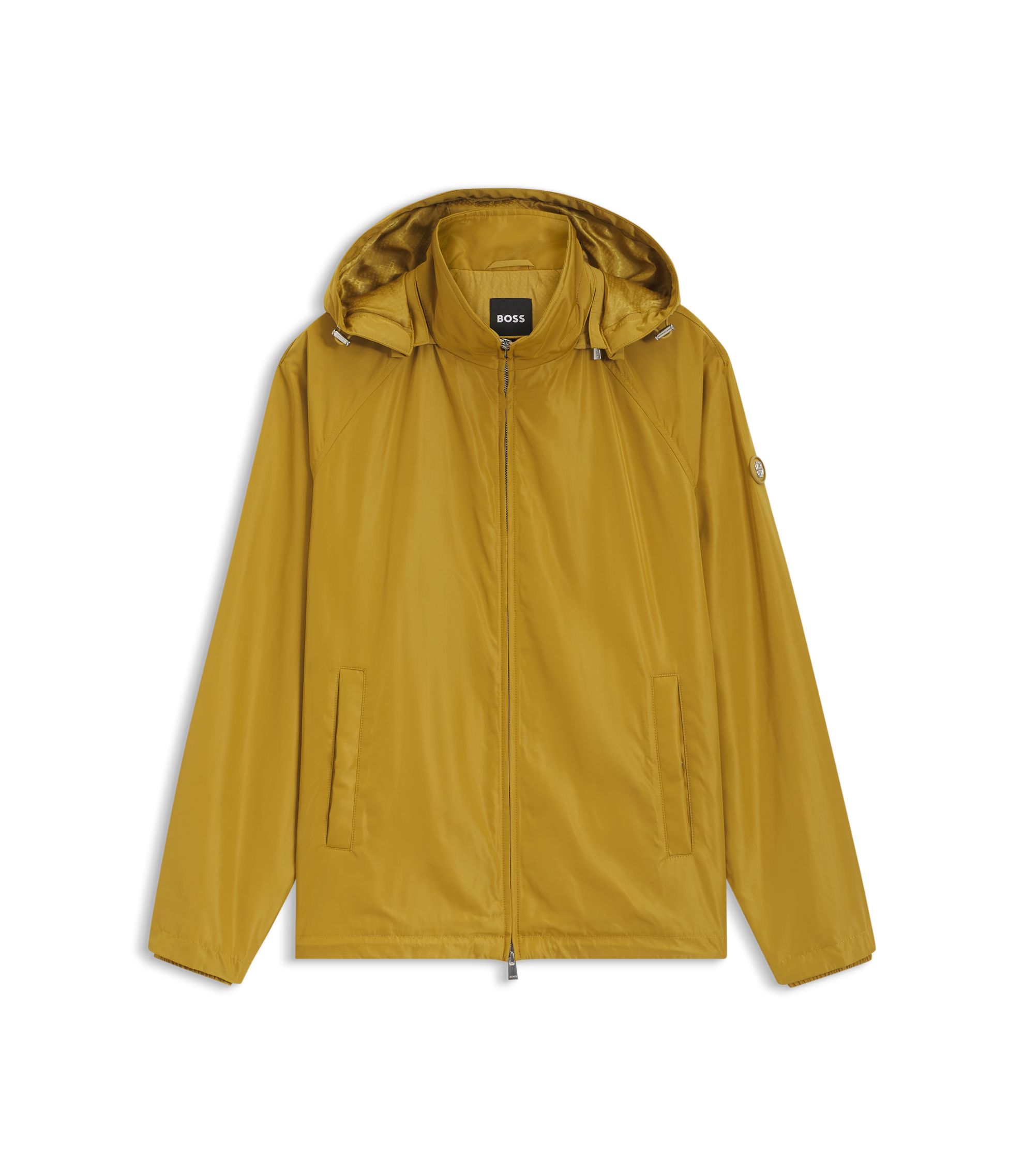 BOSS - Regular-fit hooded jacket with water-repellent finish - Gold