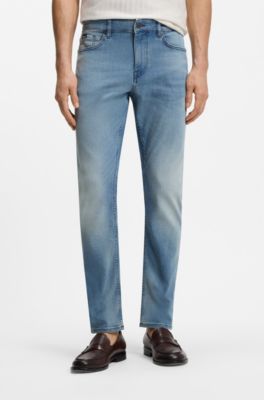 Delaware slim-fit jeans in performance-stretch denim, Turquoise