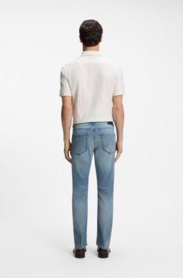 Vaqueros Delaware slim fit en tejido vaquero el&aacute;stico t&eacute;cnico, Turquesa