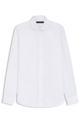 Camisa slim fit BOSS BY BECKHAM en algod&oacute;n, Blanco