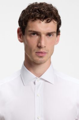 BOSS BY BECKHAM slim-fit cotton shirt, White