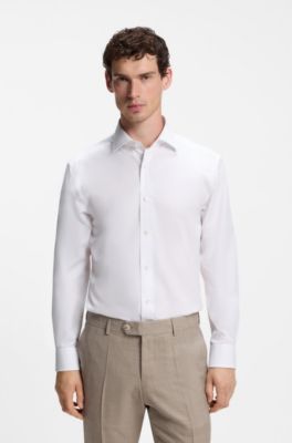 BOSS BY BECKHAM slim-fit cotton shirt, White