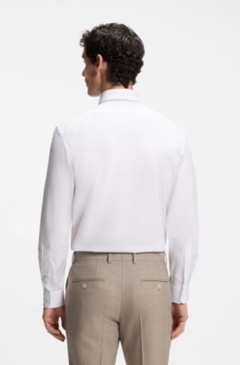 BOSS BY BECKHAM slim-fit cotton shirt, White