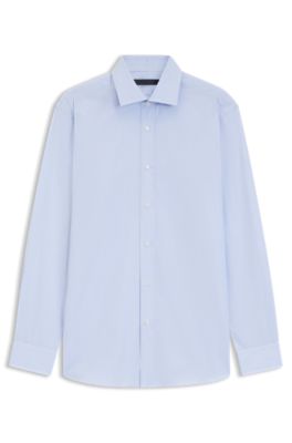 BOSS BY BECKHAM slim-fit cotton shirt, Light Blue