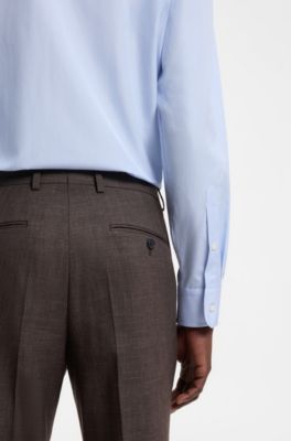 BOSS BY BECKHAM Slim-fit cotton shirt, Light Blue