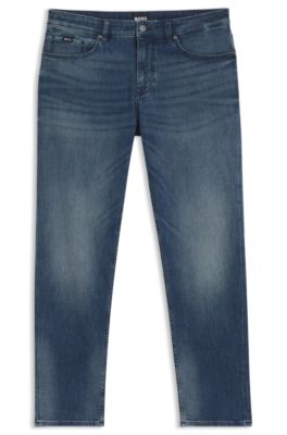 Maine Regular-fit jeans in stretch denim, Dark Blue