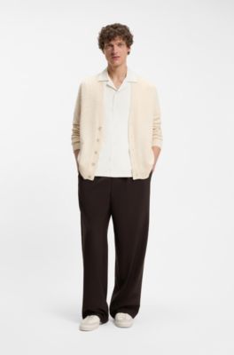 BOSS BY BECKHAM relaxed-fit shirt in fluid fabric, Beige