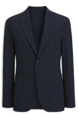 Slim-fit blazer in performance stretch fabric, Dark Blue