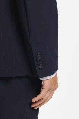 Slim-fit blazer in performance stretch fabric, Dark Blue