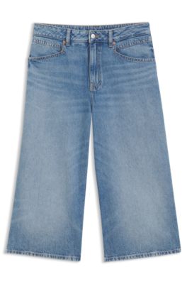 Mid-rise cropped jeans in a relaxed fit, Blue